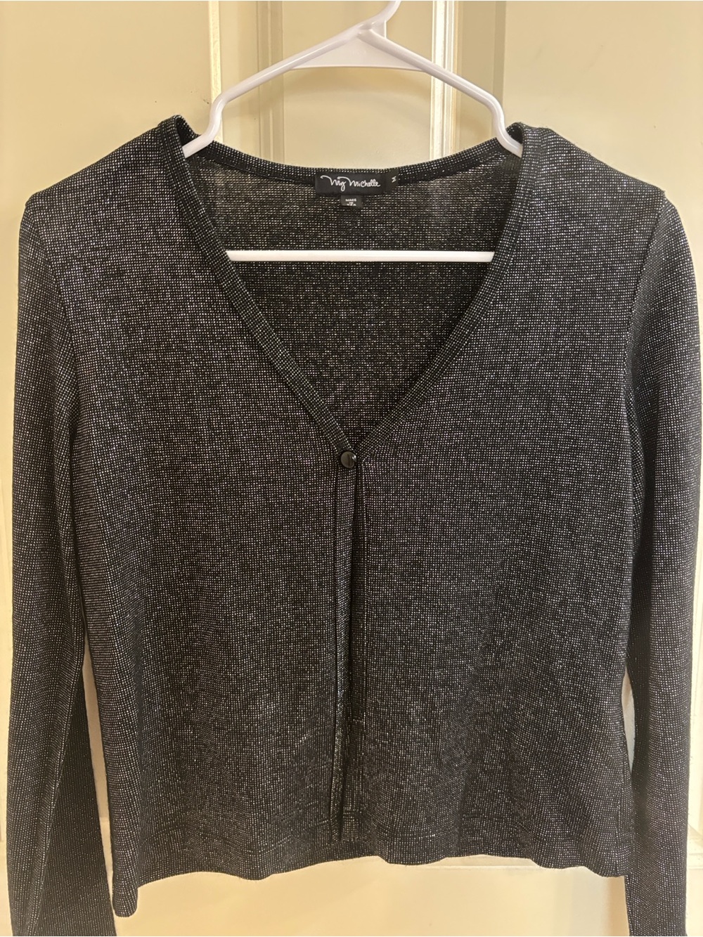 My Michelle Black Shimmery Knit Cardigan